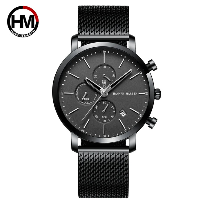 Quarzuhr für Herren – Edelstahl Chronograph mit Datum und Wasserschutz