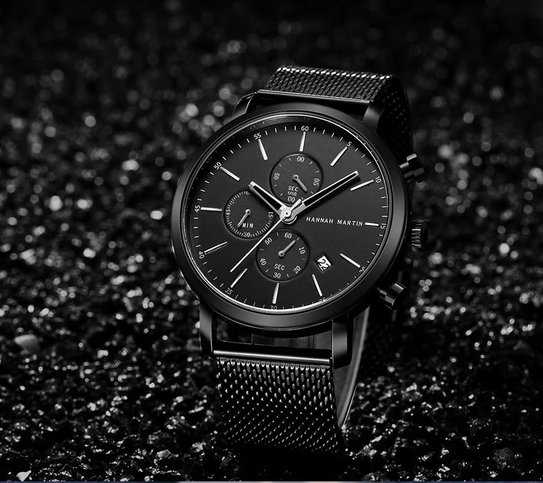 Quarzuhr für Herren – Edelstahl Chronograph mit Datum und Wasserschutz
