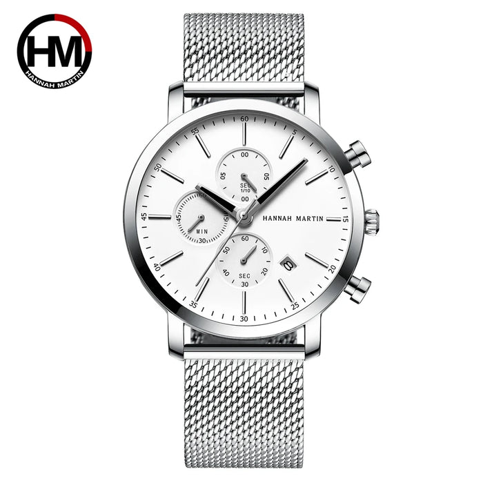 Quarzuhr für Herren – Edelstahl Chronograph mit Datum und Wasserschutz