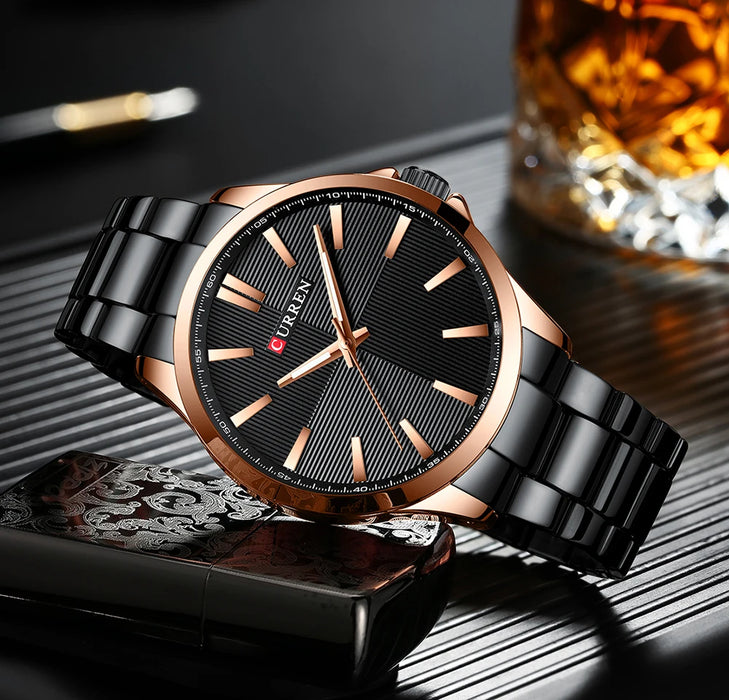 Herren Armbanduhr – Edelstahl Mesh Quarz-Uhr | Business & Freizeit | 3ATM Wasserdicht