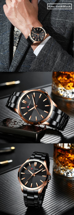 Herren Armbanduhr – Edelstahl Mesh Quarz-Uhr | Business & Freizeit | 3ATM Wasserdicht