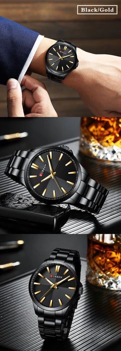 Herren Armbanduhr – Edelstahl Mesh Quarz-Uhr | Business & Freizeit | 3ATM Wasserdicht