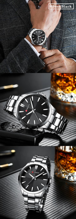 Herren Armbanduhr – Edelstahl Mesh Quarz-Uhr | Business & Freizeit | 3ATM Wasserdicht