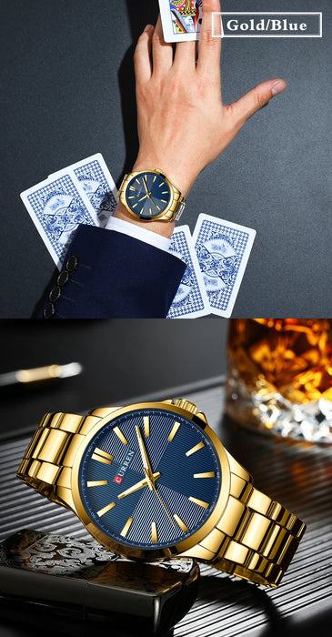 Herren Armbanduhr – Edelstahl Mesh Quarz-Uhr | Business & Freizeit | 3ATM Wasserdicht