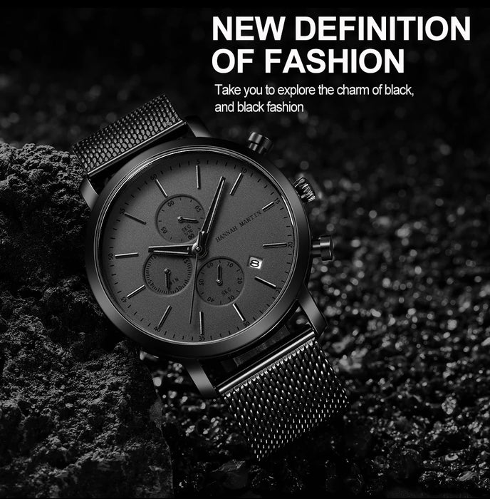 Quarzuhr für Herren – Edelstahl Chronograph mit Datum und Wasserschutz