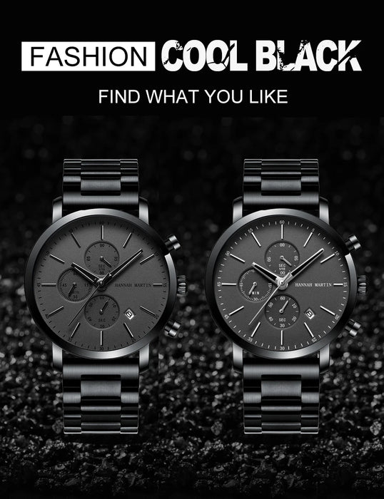 Quarzuhr für Herren – Edelstahl Chronograph mit Datum und Wasserschutz