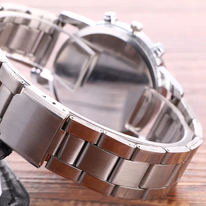 Quarz-Armbanduhr für Herren – Retro Design, Wolframstahl, Keine Wasserdichtigkeit