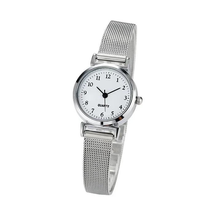 DAY DAY FUN Damen Quarz Armbanduhr, Edelstahl, Rundes Zifferblatt, 24 mm, Elegantes Design