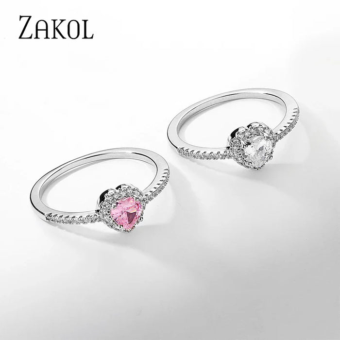 Herzförmiger Zirkonia-Ring – Romantische Eleganz in Silber