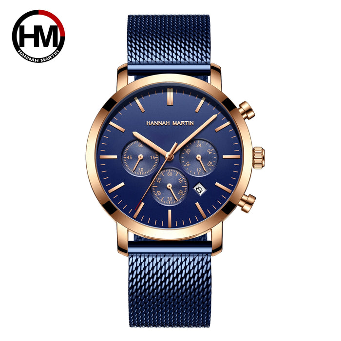 Quarzuhr für Herren – Edelstahl Chronograph mit Datum und Wasserschutz