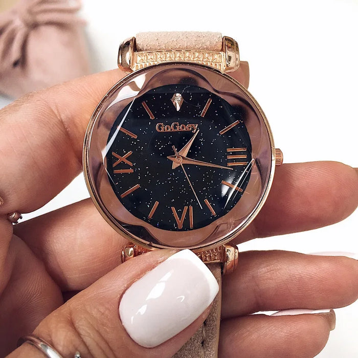 Starry Sky Quarz-Armbanduhr für Frauen – Elegante Damen Uhr, Montre Femme, Reloj Mujer, Horloges Women, Relógio Feminino