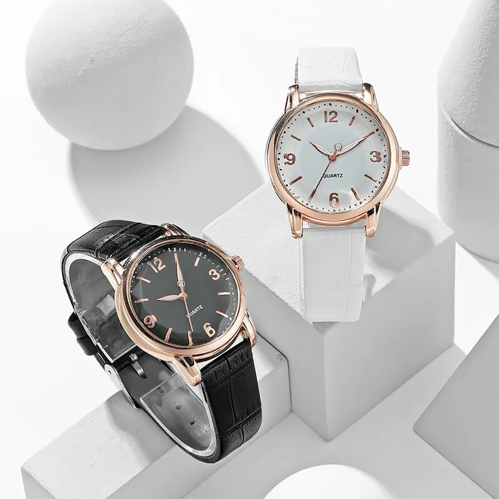 Luxus Damen Uhr – Mode Quarzuhr mit Lederarmband, Reloj Mujer, Montre Femme
