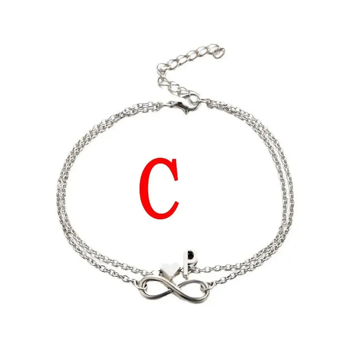 26 Letters Fashion Cross Charm Chain Initials Anklets for Women Sandals Pulsera Tobilleras Letter Pendant Anklet Bracelet Foot