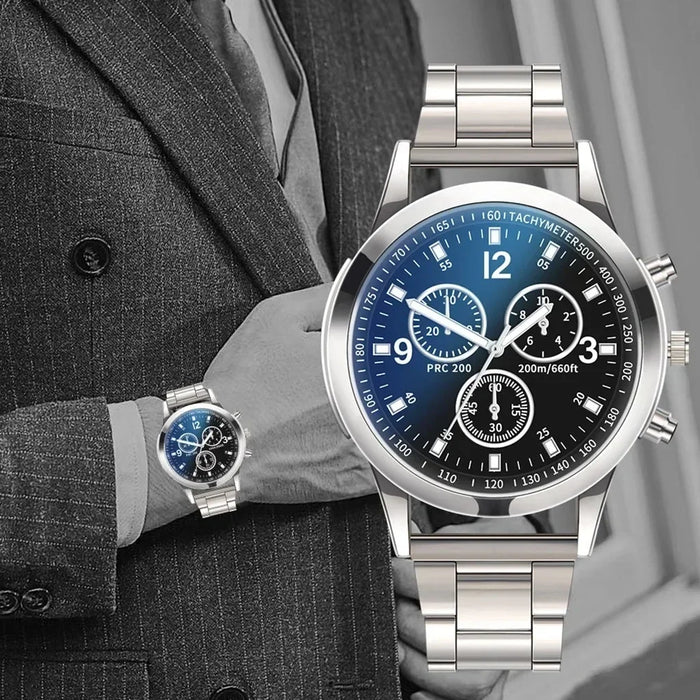 Quarz-Armbanduhr für Herren – Retro Design, Wolframstahl, Keine Wasserdichtigkeit