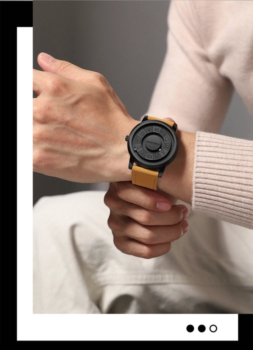 2024 Neue Luxus Quarzuhr für Männer – Kreative Scrollen Zeiger, Magnetische Handgelenk Uhr, Relogio Masculino
