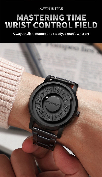 2024 Neue Luxus Quarzuhr für Männer – Kreative Scrollen Zeiger, Magnetische Handgelenk Uhr, Relogio Masculino