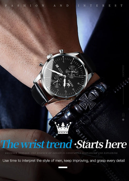 Luxus Quarzuhr für Herren – Wasserdicht, Chronograph, Luminous, Automatisches Datum