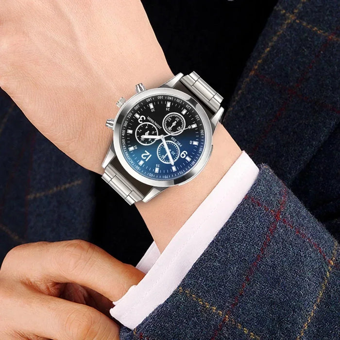Quarz-Armbanduhr für Herren – Retro Design, Wolframstahl, Keine Wasserdichtigkeit