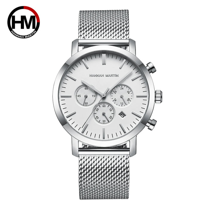 Quarzuhr für Herren – Edelstahl Chronograph mit Datum und Wasserschutz