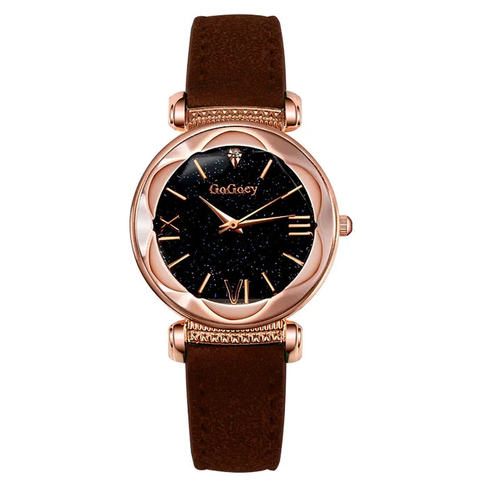 Starry Sky Quarz-Armbanduhr für Frauen – Elegante Damen Uhr, Montre Femme, Reloj Mujer, Horloges Women, Relógio Feminino