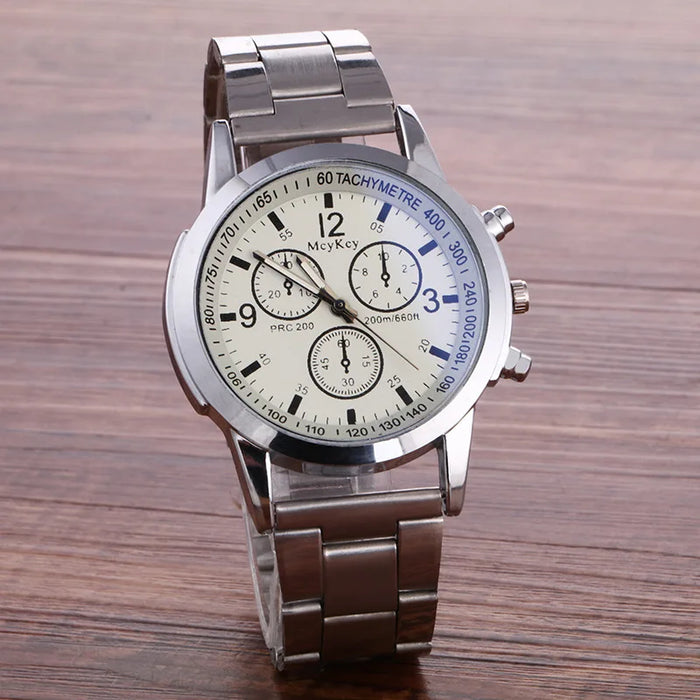 Quarz-Armbanduhr für Herren – Retro Design, Wolframstahl, Keine Wasserdichtigkeit