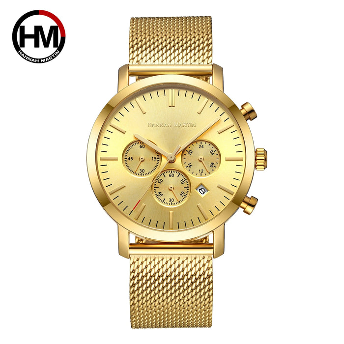 Quarzuhr für Herren – Edelstahl Chronograph mit Datum und Wasserschutz