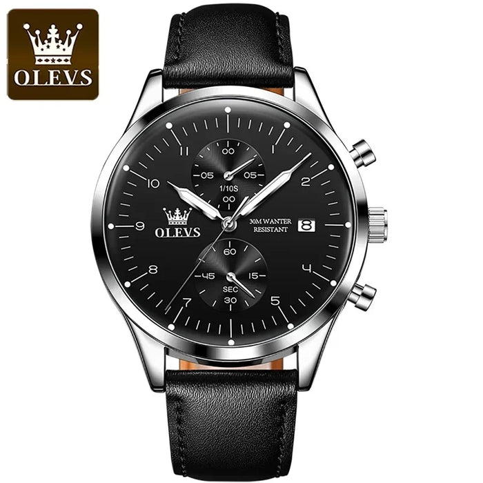 Luxus Quarzuhr für Herren – Wasserdicht, Chronograph, Luminous, Automatisches Datum