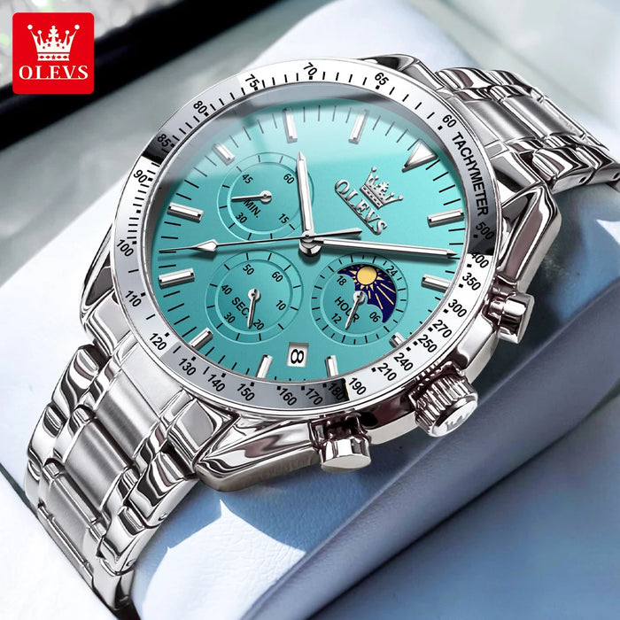 OLEVS Herren Quarz-Armbanduhr 3618 – Chronograph, Wasserdicht, Luminous