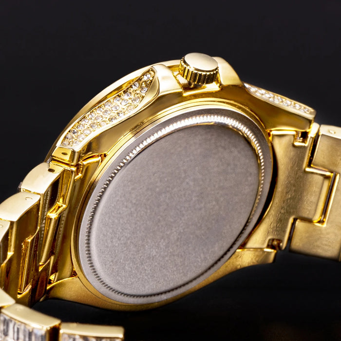 Ice Out Luxus Quarzuhr für Herren – Voll Diamant, Luminous Zeiger, 30m Wasserdicht, Edelstahl, Auto Date, Anti-Magnetisch