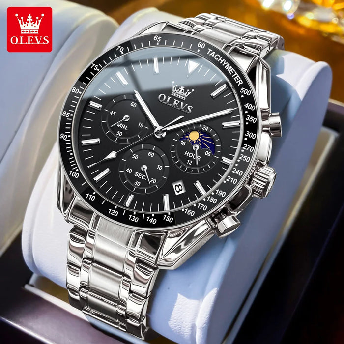 OLEVS Herren Quarz-Armbanduhr 3618 – Chronograph, Wasserdicht, Luminous