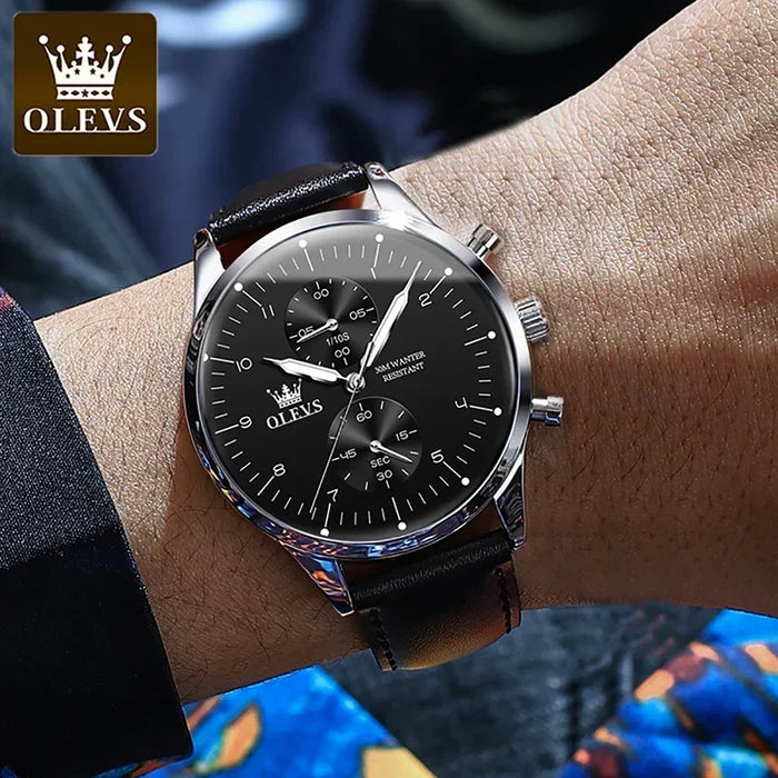 Luxus Quarzuhr für Herren – Wasserdicht, Chronograph, Luminous, Automatisches Datum