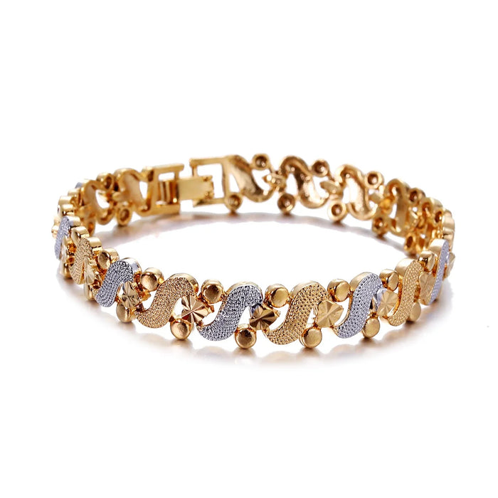 Luxus-Armreif „Herzgold“ – 24K vergoldet, Unisex