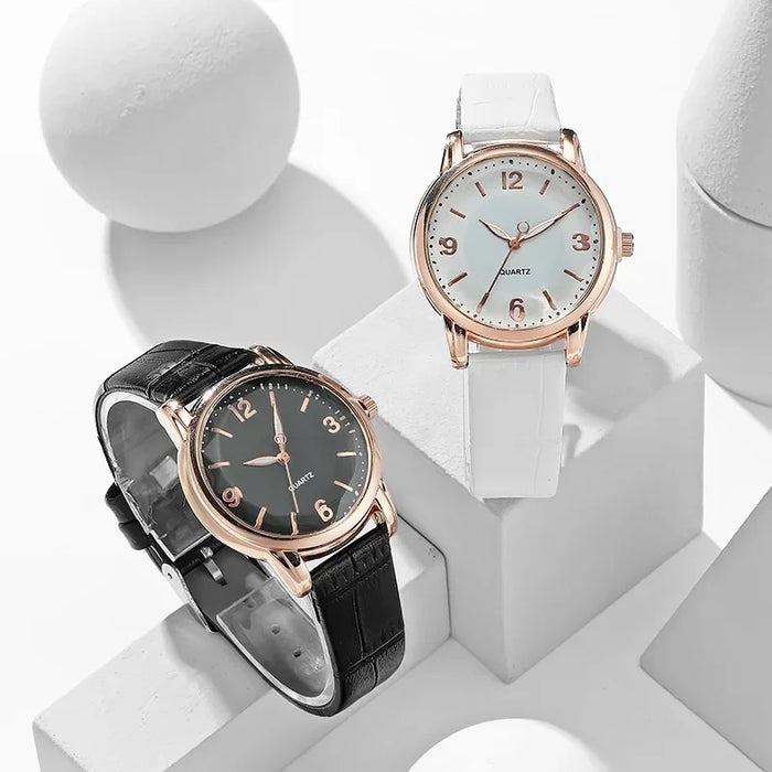 Luxus Damen Uhr – Mode Quarzuhr mit Lederarmband, Reloj Mujer, Montre Femme