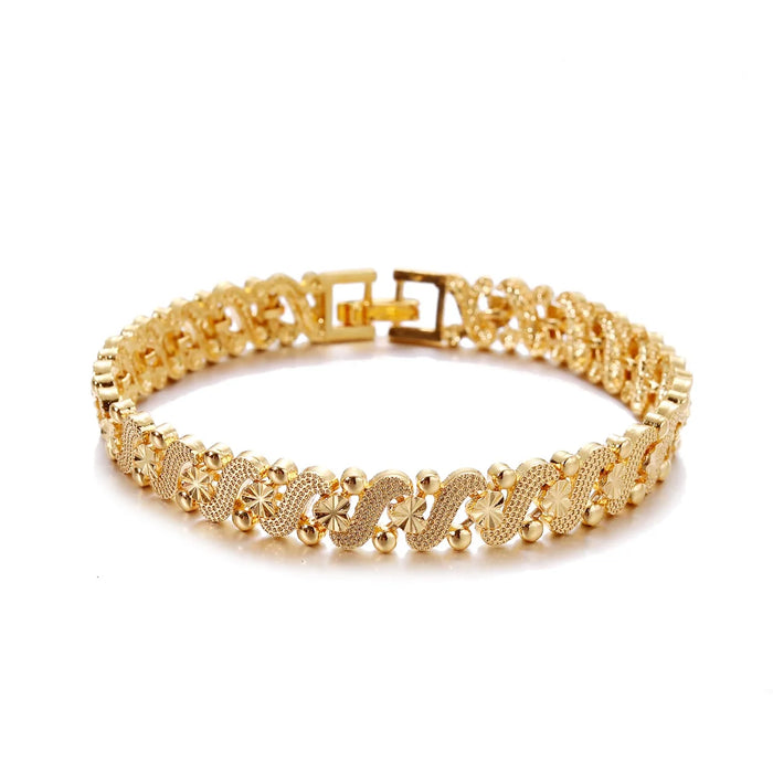 Luxus-Armreif „Herzgold“ – 24K vergoldet, Unisex