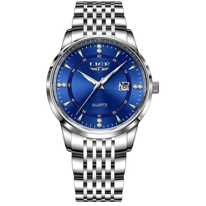 LIGE Damen Quarzuhr – Goldene Edelstahl Armbanduhr mit Luminous Zeigern, Stopuhr, Wasserfest, Auto-Datum – Luxus Armbanduhr für Damen