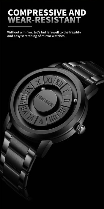 2024 Neue Luxus Quarzuhr für Männer – Kreative Scrollen Zeiger, Magnetische Handgelenk Uhr, Relogio Masculino