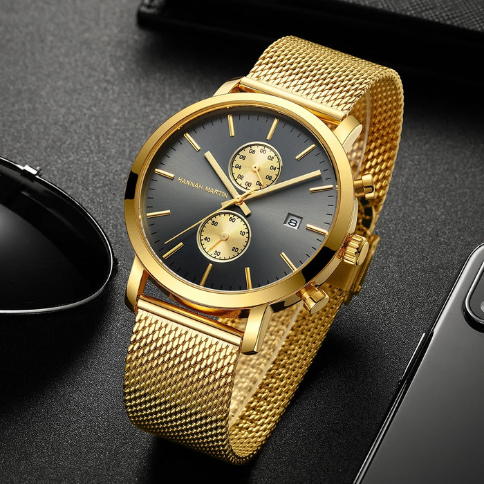 Quarzuhr für Herren – Edelstahl Chronograph mit Datum und Wasserschutz