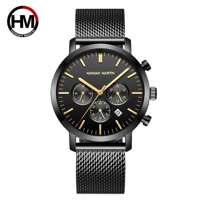 Quarzuhr für Herren – Edelstahl Chronograph mit Datum und Wasserschutz