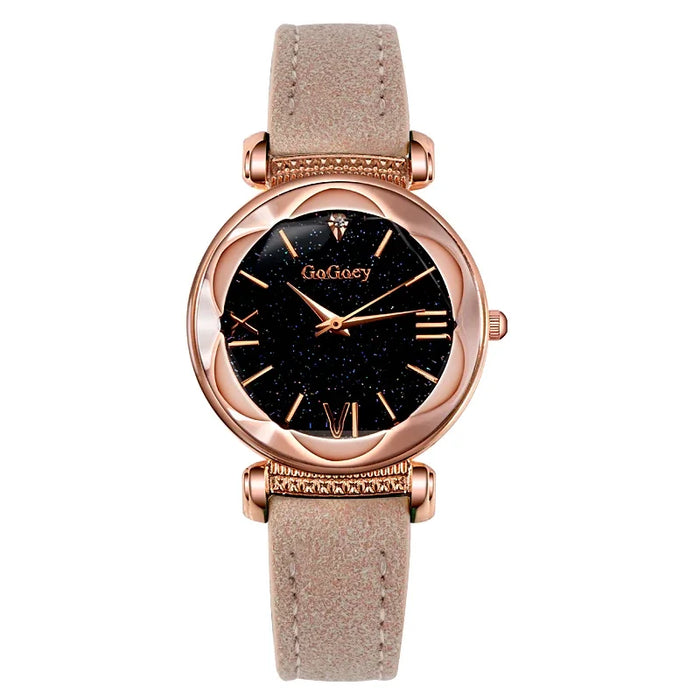 Starry Sky Quarz-Armbanduhr für Frauen – Elegante Damen Uhr, Montre Femme, Reloj Mujer, Horloges Women, Relógio Feminino