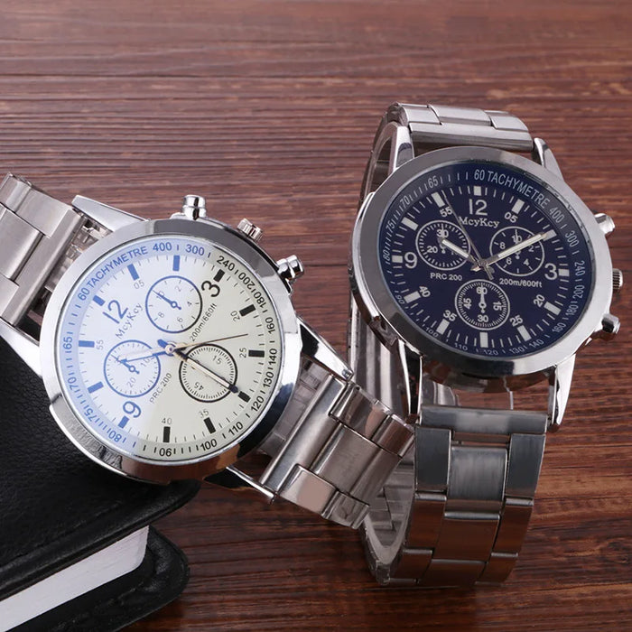Quarz-Armbanduhr für Herren – Retro Design, Wolframstahl, Keine Wasserdichtigkeit
