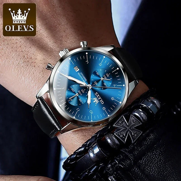 Luxus Quarzuhr für Herren – Wasserdicht, Chronograph, Luminous, Automatisches Datum