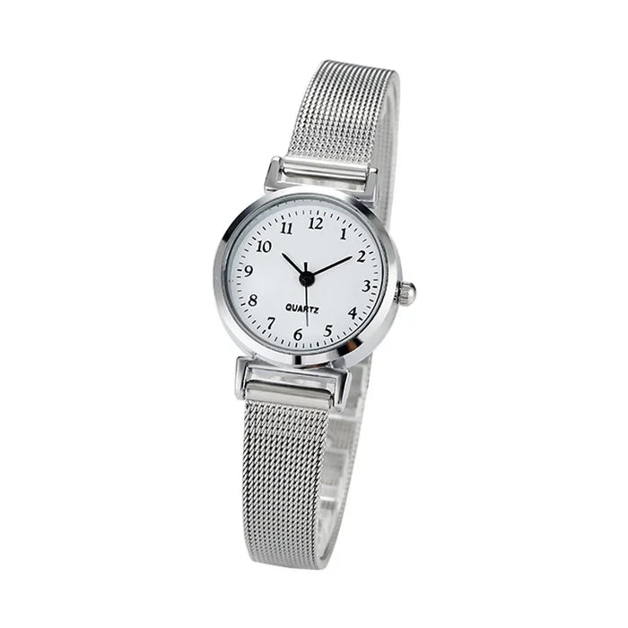 DAY DAY FUN Damen Quarz Armbanduhr, Edelstahl, Rundes Zifferblatt, 24 mm, Elegantes Design